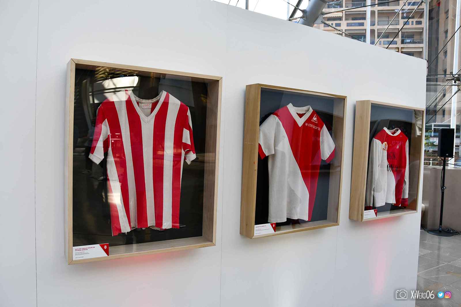 Anciens maillots de l'AS Monaco : Finale de la Coupe de France 1959-60, maillot des anneés 70 et premier maillot avec un sponsor